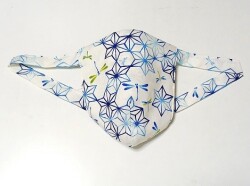 黒猫　麻の葉青トンボ（綿100％）｜涼しく見せる