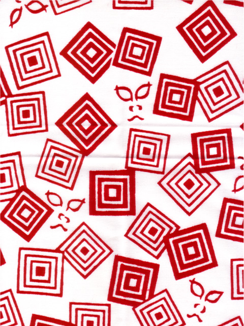 江戸手拭い 三升隈取 あずき 江戸っ子の粋な柄