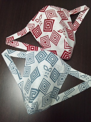 黒猫　三升隈取（特岡生地）｜歌舞伎の伝統柄