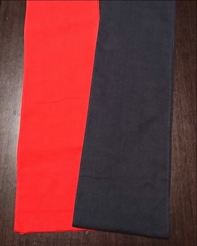 六尺半幅　渋赤渋黒（武蔵野木綿）｜肌触りも柔らか