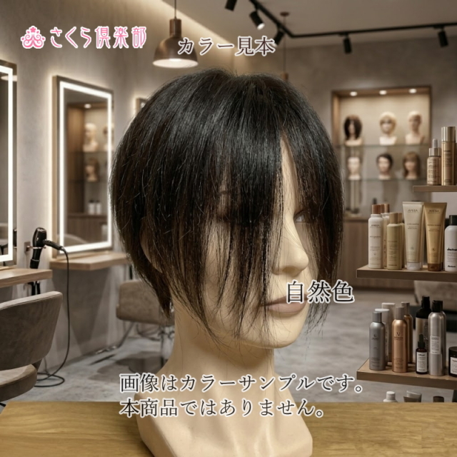 人毛100% 男性用部分ウィッグ Mサイズ（top-dx2an）｜左分けストレート