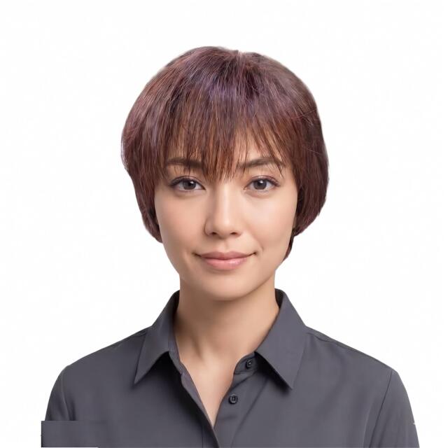 人毛ミックス MIXウィッグ ショート マッシュボブ 半手植え製 hm1620