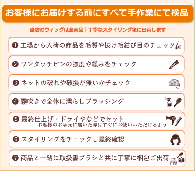 人毛部分ウィッグ ロング25センチ Mサイズ総手植え製 医療用にも最適