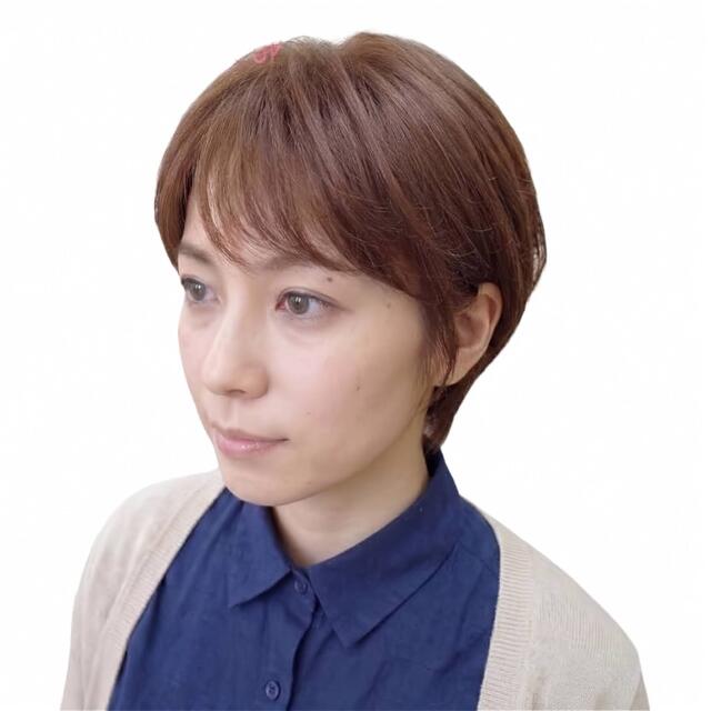 人毛ミックス MIXフルウィッグ ショート 半手植え製 LINDA