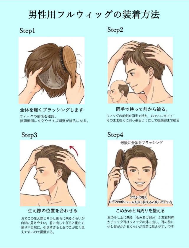 中古美品 人毛100%かつら【男性用】 新品よりも１万円以上安価です。 人毛100％ 1/2/3点セット メンズウィッグ 部分ウィッグ ハーフウィッグ