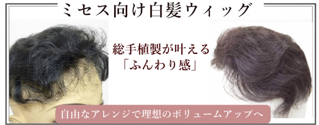 ミセス向け部分ウィグ各種