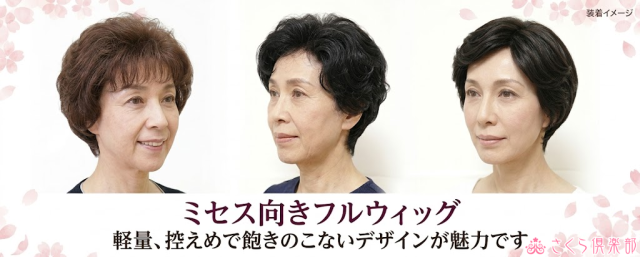 ミセス向けフルウィグ