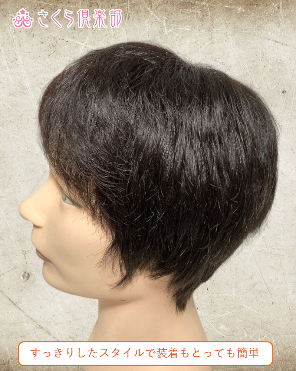 メンズフルウィッグ 男性用 全かつら 人毛100％ 機械植え製 MM015 医療