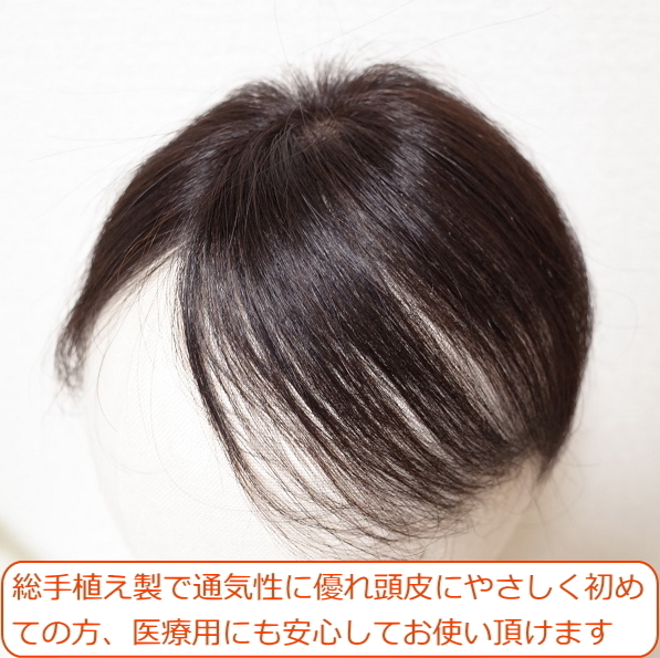 部分ウィッグ頭頂部ウィッグヘアピース総た手植え人毛100% つむじ隠し 返品OK 部分ウィッグ つむじ 人毛100% ヘアピース 女性 頭頂部 かつら
