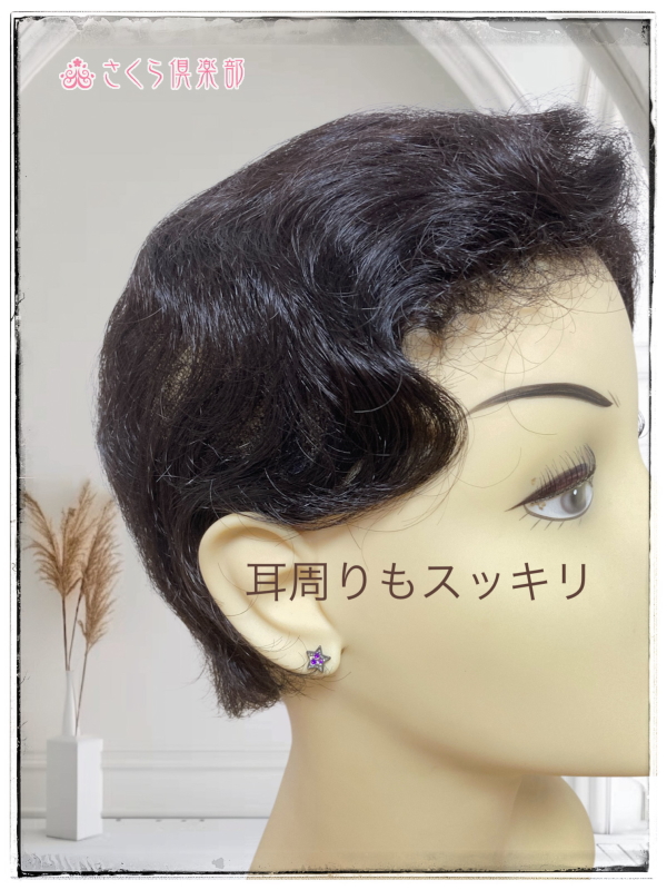 フルウィッグ ミセス・シニア向 人工毛 総手植え製ナチュラルウェーブ