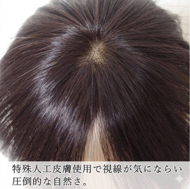男性用メンズ部分ウィッグ自然すぎる人毛100% 特殊人工皮膚付きSサイズ