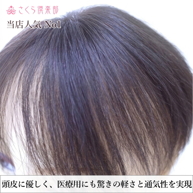 人毛部分ウィッグ女性用ヘアピース Sサイズ ナチュラルストレート 特殊