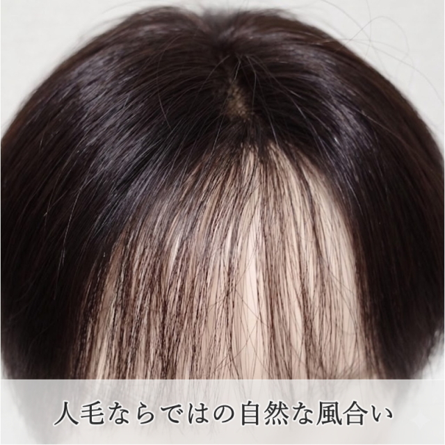 男性用メンズ部分ウィッグMサイズ 人毛100% 圧倒的な自然さで視線が気