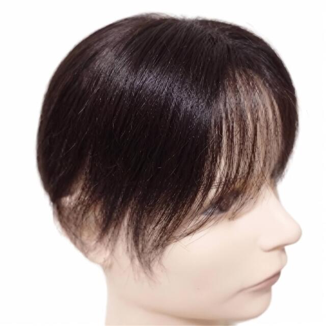 男性用メンズ部分ウィッグＭサイズ  人毛100% 圧倒的な自然さで視線が気にならない。top-02n