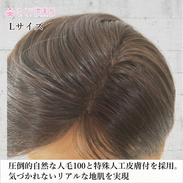 人毛100% 男性用部分ウィッグ Lサイズ（top-104）｜左分け・特殊人工