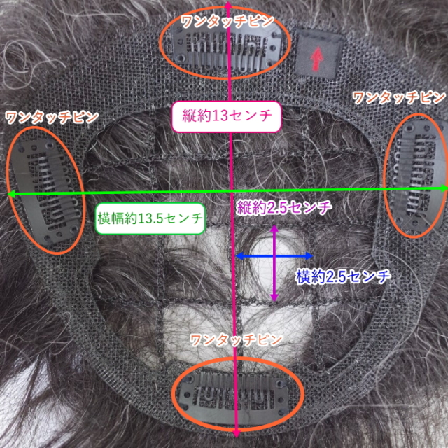 部分ウィッグミセス・シニア向け 穴あきかつら 総手植え製
