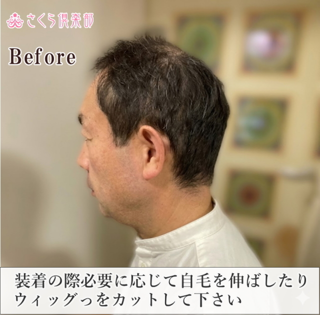 人毛100% 男性用部分ウィッグM. Lサイズ各種（top-300）ショートつむじ付き