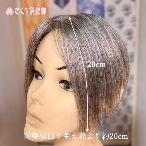 部分ウィッグ かつら ミセス・シニア向け ロング白髪60% Mサイズ top