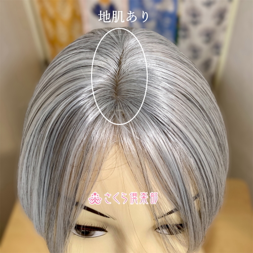 部分ウィッグロング ミセス・シニア向け 白髪80%幅広Lサイズ top-900L