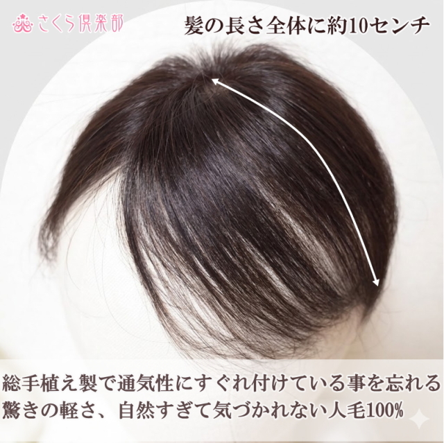 男性用メンズ部分ウィッグ人毛 100％ 自然で気付かれにくい極小Sサイズ