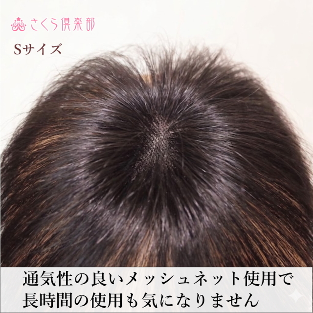 部分ウィッグ 女性用 つむじ 白髪隠し Sサイズ top-s｜人毛100総手植え