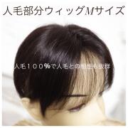 人毛100% 自然すぎる女性用部分ウィッグMサイズつむじ・分け目・白髪をふんわりカバー top-02n