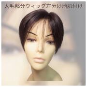 人毛部分ウィッグ 女性用ヘアピース 左分け Mサイズ top-dx2an
