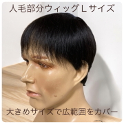 男性用メンズ部分ウィッグ人毛100% ショート top-300・Mサイズ・Lサイズ各種 医療用にも最適
