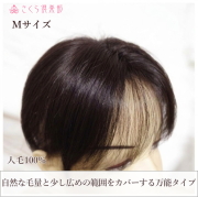 人毛100% 自然すぎる女性用部分ウィッグMサイズつむじ・分け目・白髪をふんわりカバー top-02n