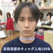 人毛100%男性用部分ウィッグ Lサイズ top-600総手植え製 センター分け  医療用にも最適