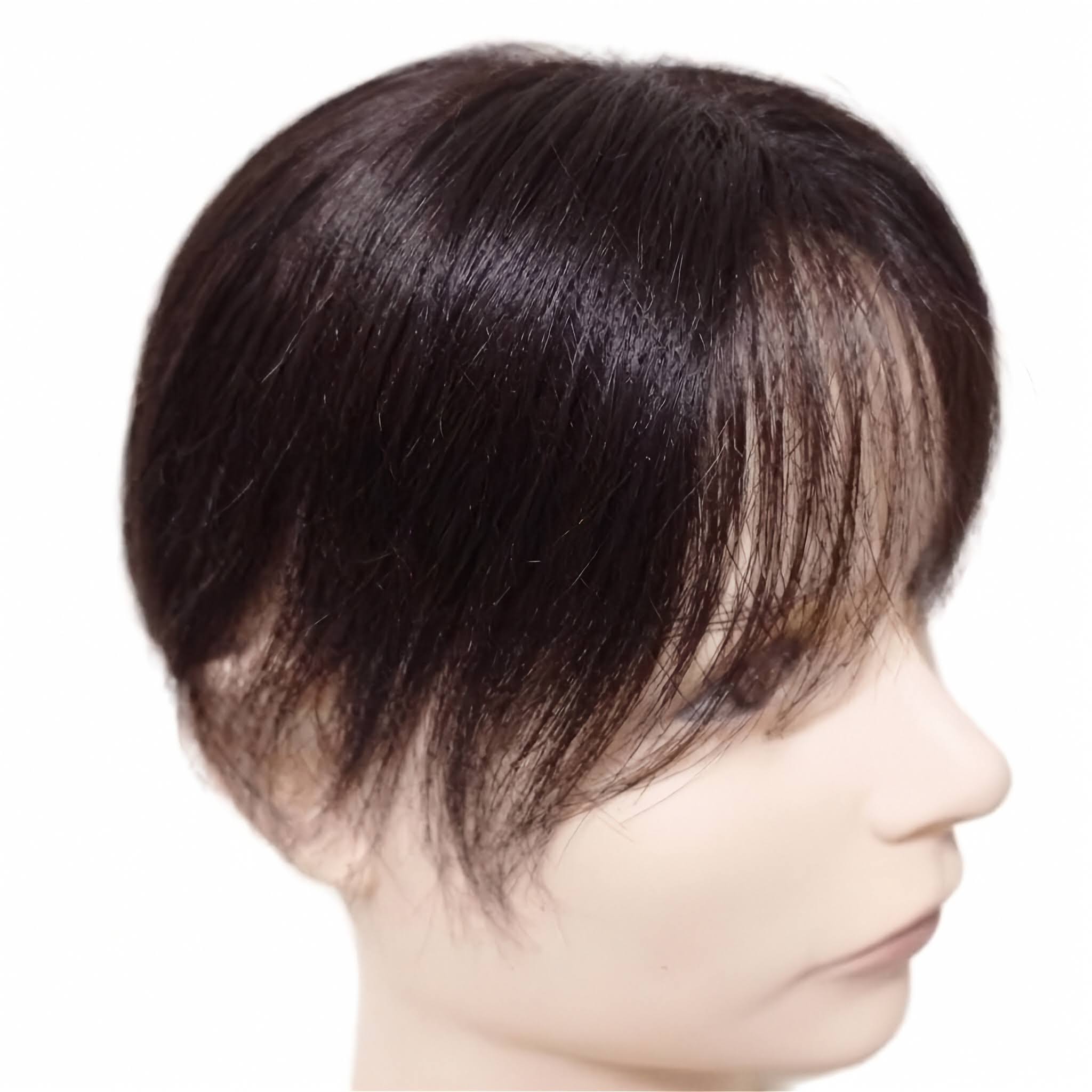 男性用メンズ部分ウィッグＭサイズ  人毛100% 圧倒的な自然さで視線が気にならない。top-02n
