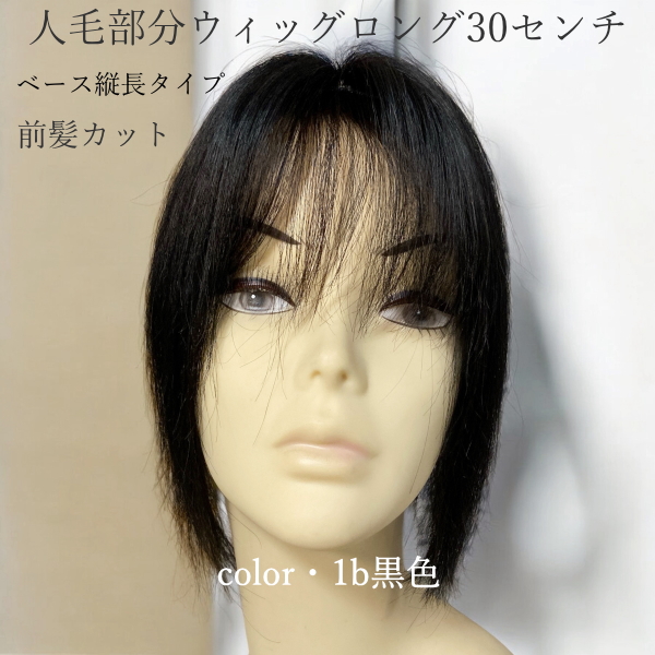 人毛部分ウィッグ 縦長サイズ ロング30センチ Mサイズ 医療用にも最適 top-10