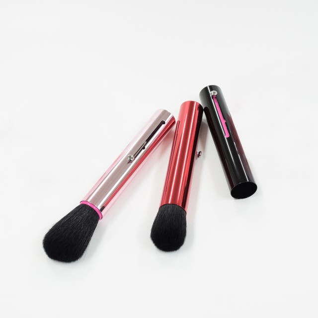 Sf 携帯用 スライド式パウダーブラシ 山羊毛100 2段階調節 キャップなし