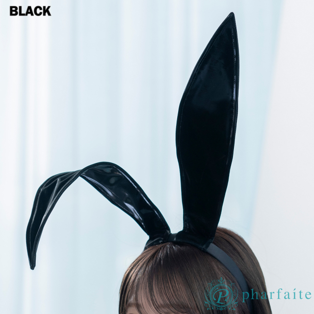 【pharfaite】ベルベットエナメルバニーカチューシャ