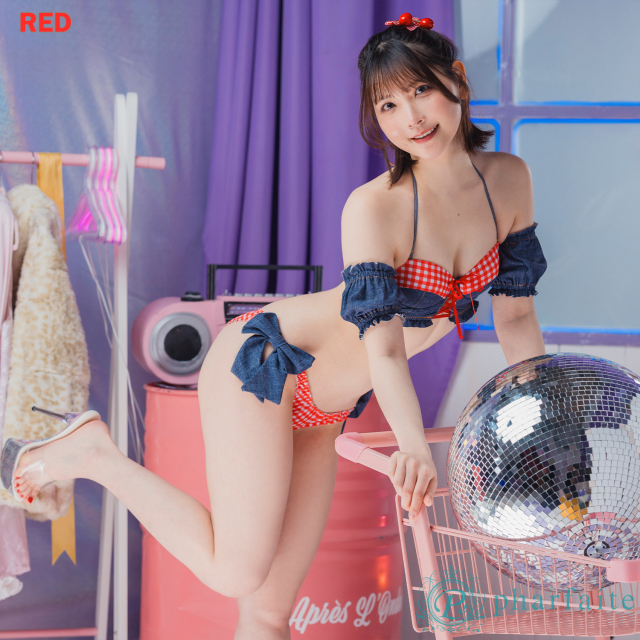 【pharfaite】パルフェット　ギンガムチェック＆デニム柄スイムウェア Chill Vintage/ギンガムチェック＆デニム柄スイムウェア