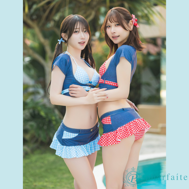 pharfaite】Chill Gingham/ギンガムチェック＆デニム柄スイムウェア