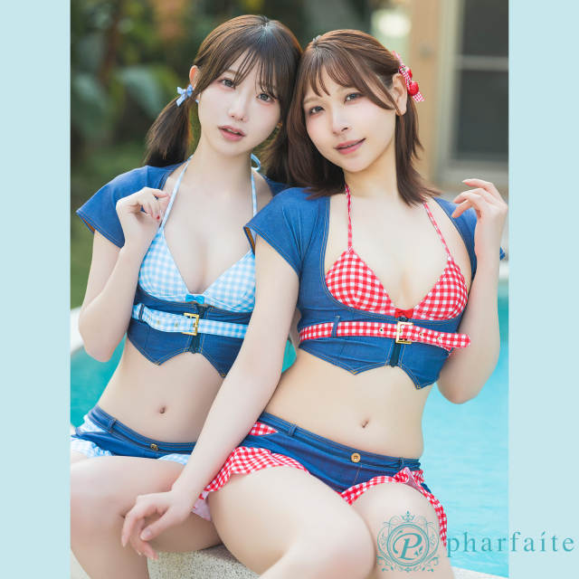 pharfaite】Chill Gingham/ギンガムチェック＆デニム柄スイムウェア