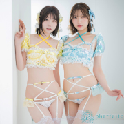 【pharfaite】LACE LIMITATION Illumina/4点セットコスチュームランジェリー