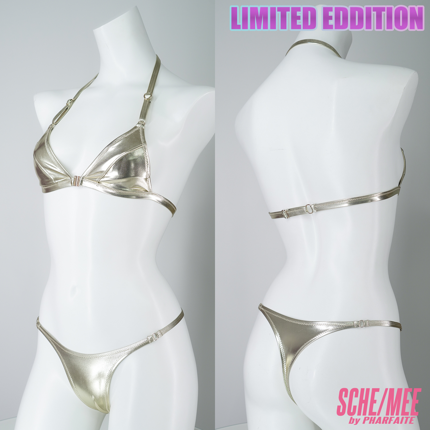 限定カラー★【SHCE/MEE】フロントホック三角ブラセットアップ