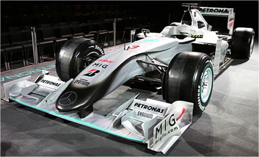 ミニカー　ミニチャンプス 1/43　410110077　メルセデス　ＧＰ　Ｍ．シューマッハ　ショーカー２０１１