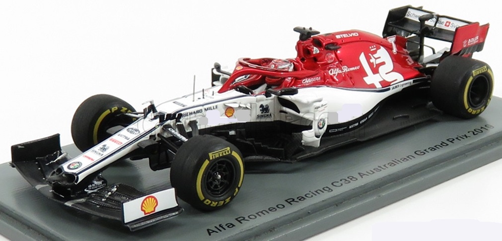ミニカー　SPARK(スパーク) レジンモデル 1/43　S6073　Alfa Romeo Racing Sauber F1 Team No.7 TBC 2019 Alfa Romeo Racing C38 キミ・ライコネン　9580006960733