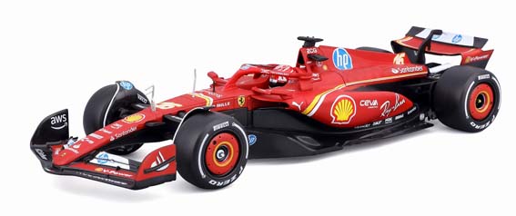 予約品　8月頃　ミニカー　BURAGO（ブラゴ） ダイキャストモデル　1/24　18-26856　フェラーリ SF-24 モナコGP 2024 No.16 C.ルクレール ドライバー付 組立キット　4548565525843