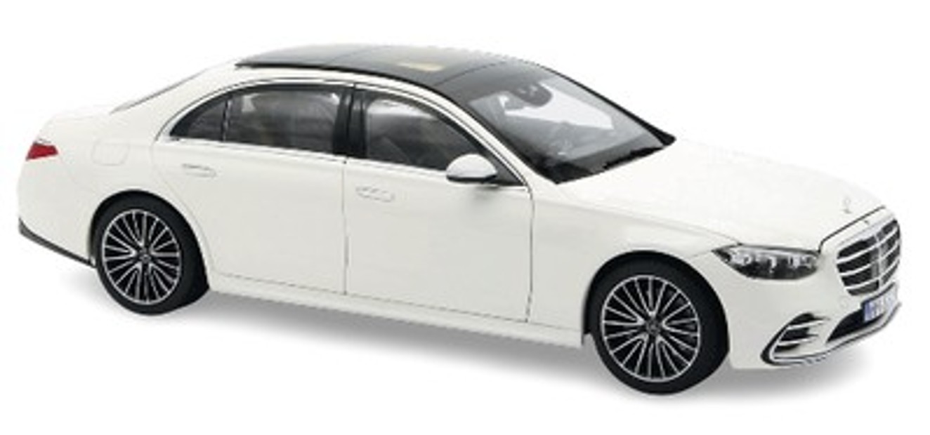予約品　12月頃　ミニカー　NOREV（ノレブ） ダイキャストモデル　1/18　183807　メルセデスベンツ MB Sクラス AMGライン 2021 ホワイト　3551081838074