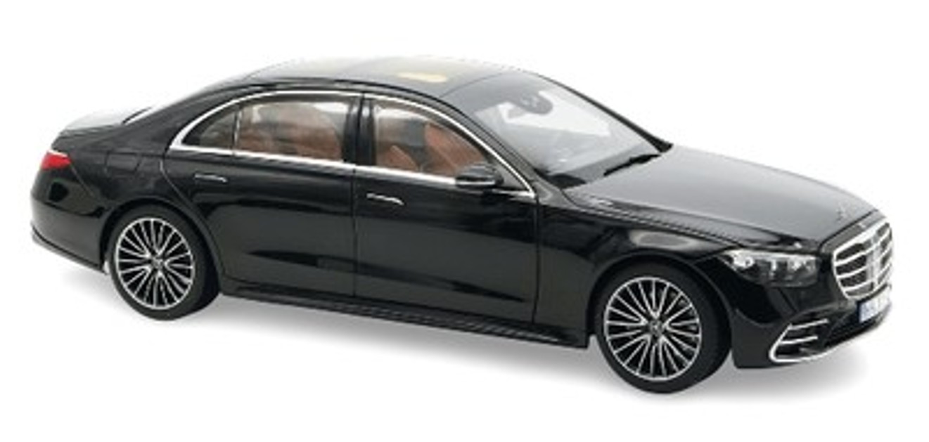 予約品　12月頃　ミニカー　NOREV（ノレブ） ダイキャストモデル　1/18　183808　メルセデスベンツ MB Sクラス AMGライン 2021 メタリック オブシディアンブラック　3551091838081