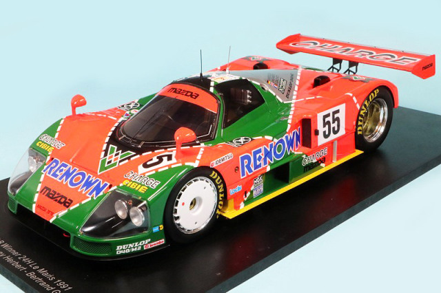 ミニカー　SPARK(スパーク) レジンモデル 1/18　18LM91　マツダ Mazda 787 B No.55 優勝 24H Le Mans 1991  V. Weidler J. Herbert B. Gachot　9580006440914