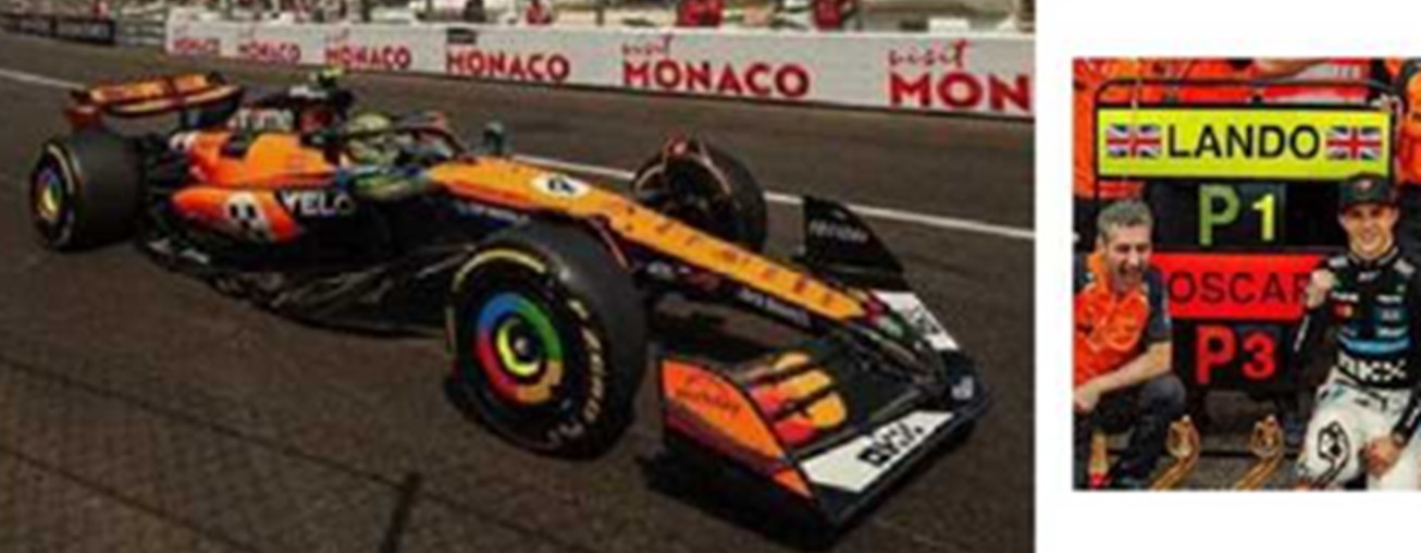 予約品　2026年3月頃　ミニカー　Spark（スパーク）レジンモデル　1/18　18S1011　McLaren MCL39 No.4 McLaren Formula 1 Team 優勝 Monaco GP 2025 Lando Norris　9581677810112