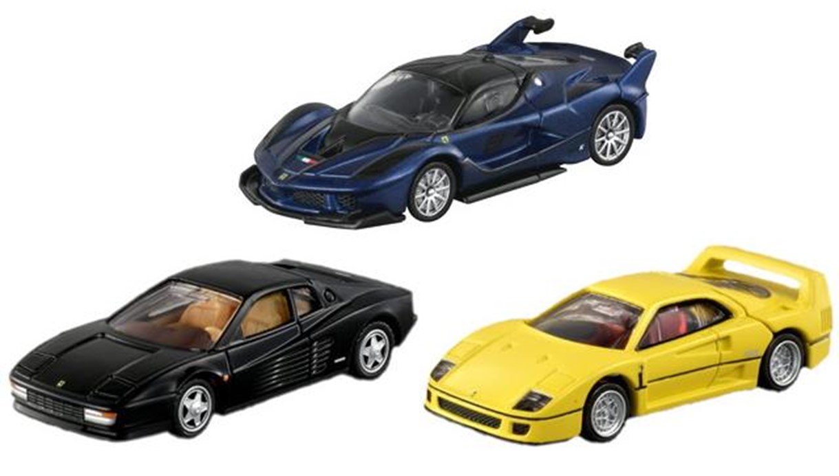ミニカー　トミーテック　トミカプレミアム　1/64　298182　フェラーリ ３台セット FERRARI 3MODELS COLLECTION  テスタロッサ / フェラーリ FXX K / F40　4904810298182