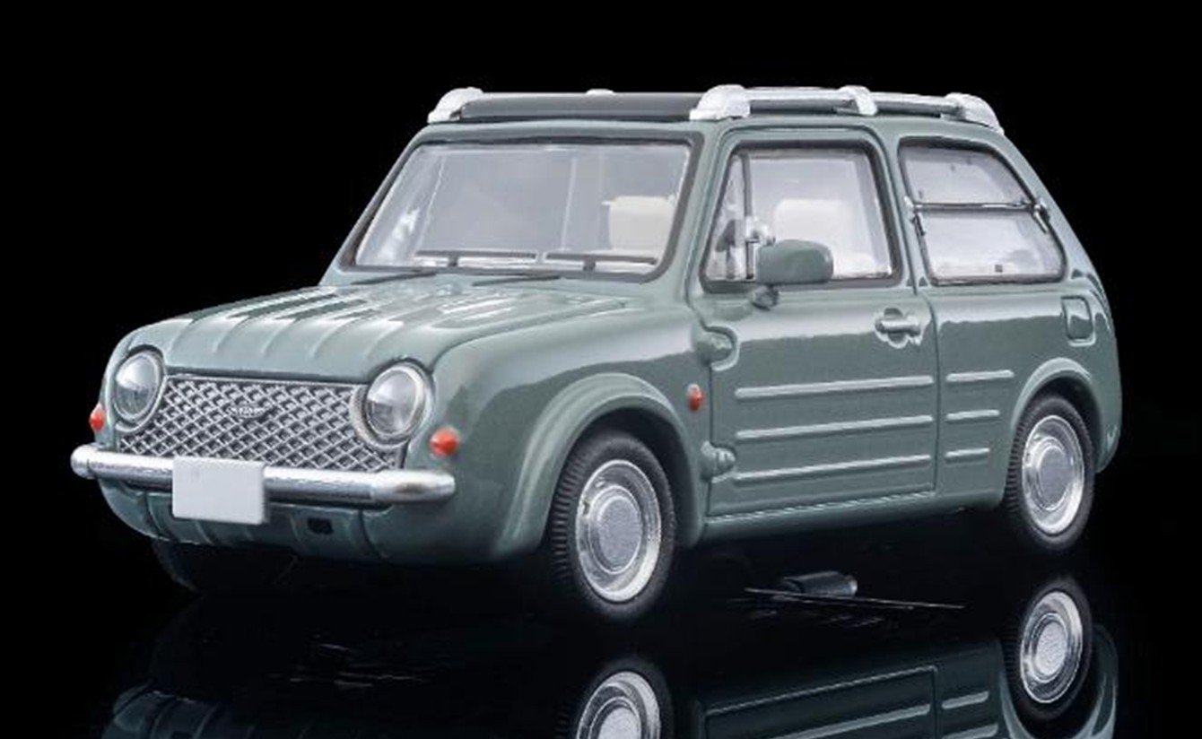 予約品　2027年5月頃　ミニカー　トミーテック　トミカビンテージ　1/64　340201　ＬＶ－Ｎ３９４ｂ 日産 ＰＡＯキャンバストップ（オリーブグレー）１９８９年式　4543736340201