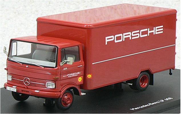 ミニカー　Schuco 1/43 3521　メルセデスベンツLP608トラック　POSCHE レッド