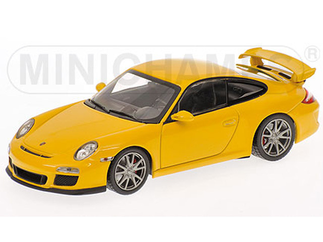 ミニカー　ミニチャンプス 1/43　400068021　ポルシェ 911GT3  (997-2） 2009 イエロー